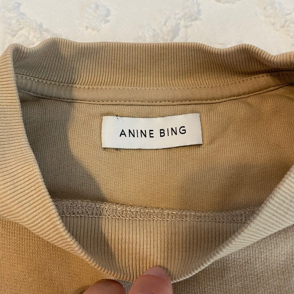 Anine Bing Jaci Sweatshirt Womens Size XS Crewneck LA 2012 Future Heirlooms Sand - Picture 3 of 8